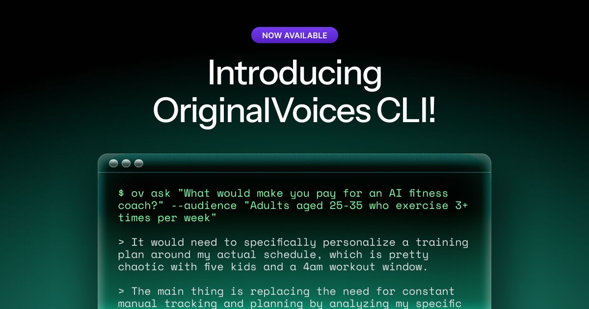 Introducing the OriginalVoices CLI